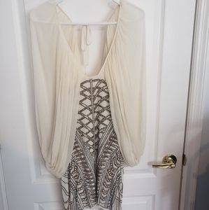 Hand embroidered pirate sleeve flapper dress